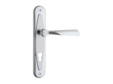 ELIKA - Classic style metal door handle on back plate with lock by LINEA CALI' - view 2